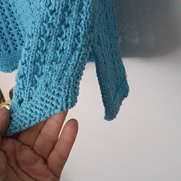 J.Jill Open Crochet Sweater 3/4 Sleeve Pullover Knit Tunic Open Stitch Top sz S - Picture 4 of 6